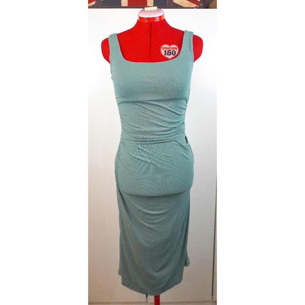 OGL Mint Green Square-Neck Sleeveless Midi Dress - Picture 5 of 8